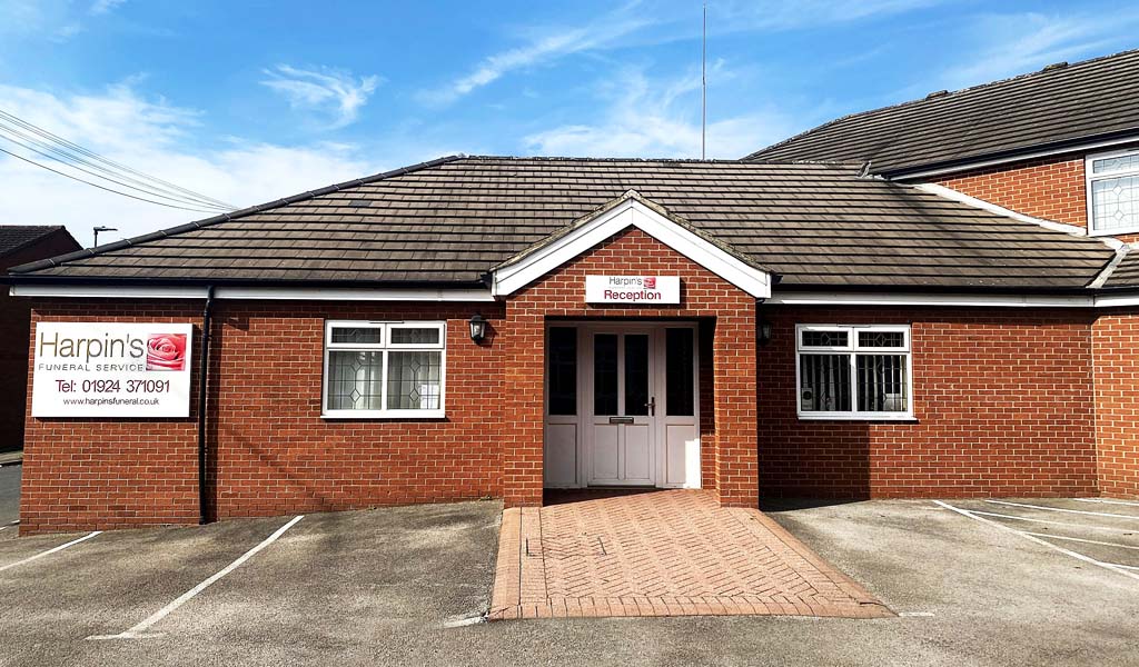 The outside of Harpin's Funeral Service Wakefield branch.