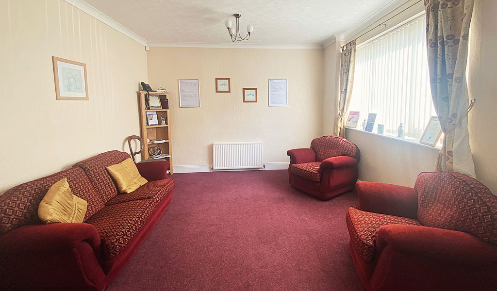The inside of Harpin's Funeral Director's Horbury branch.
